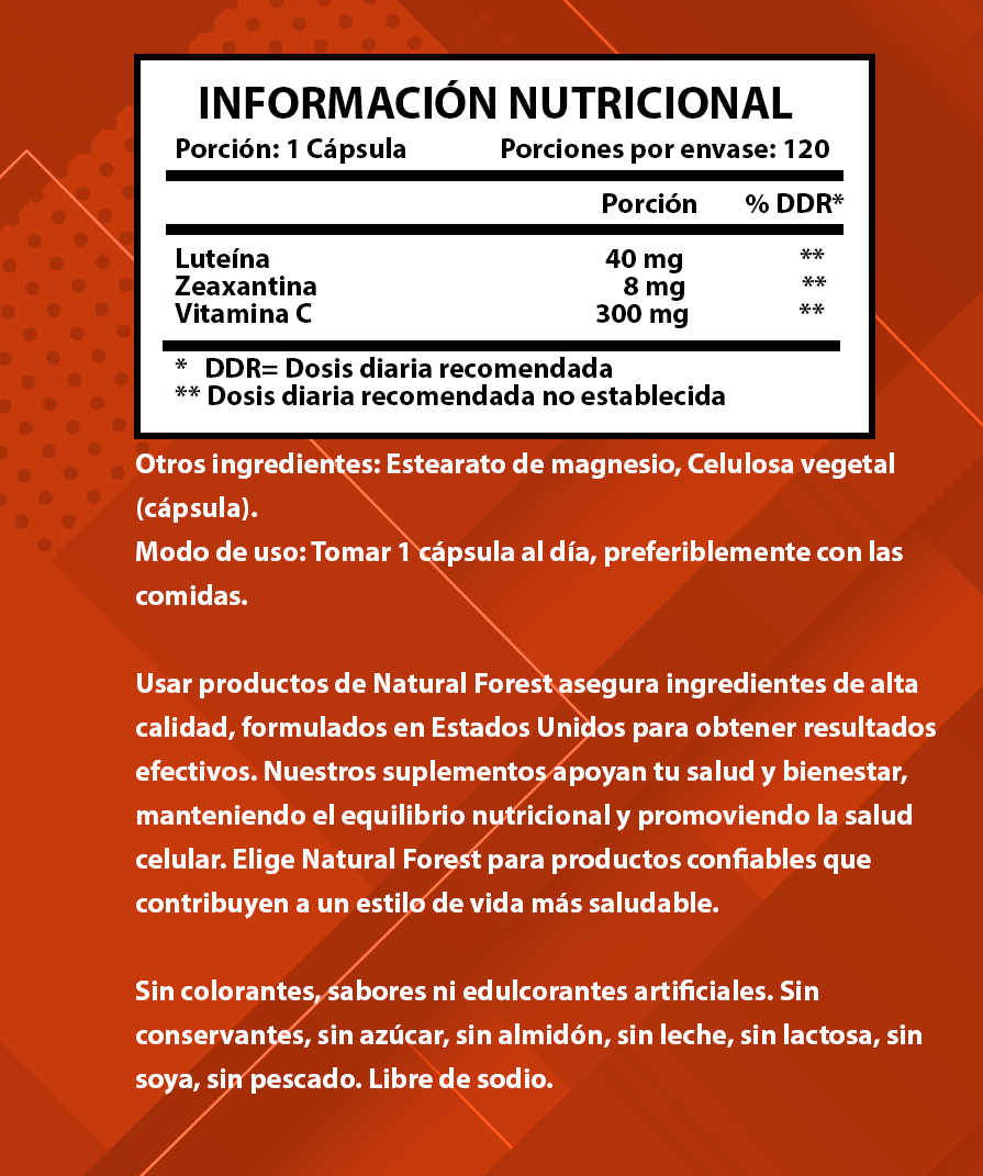 Luteina Y Zeaxantina 40mg 120 Cápsulas