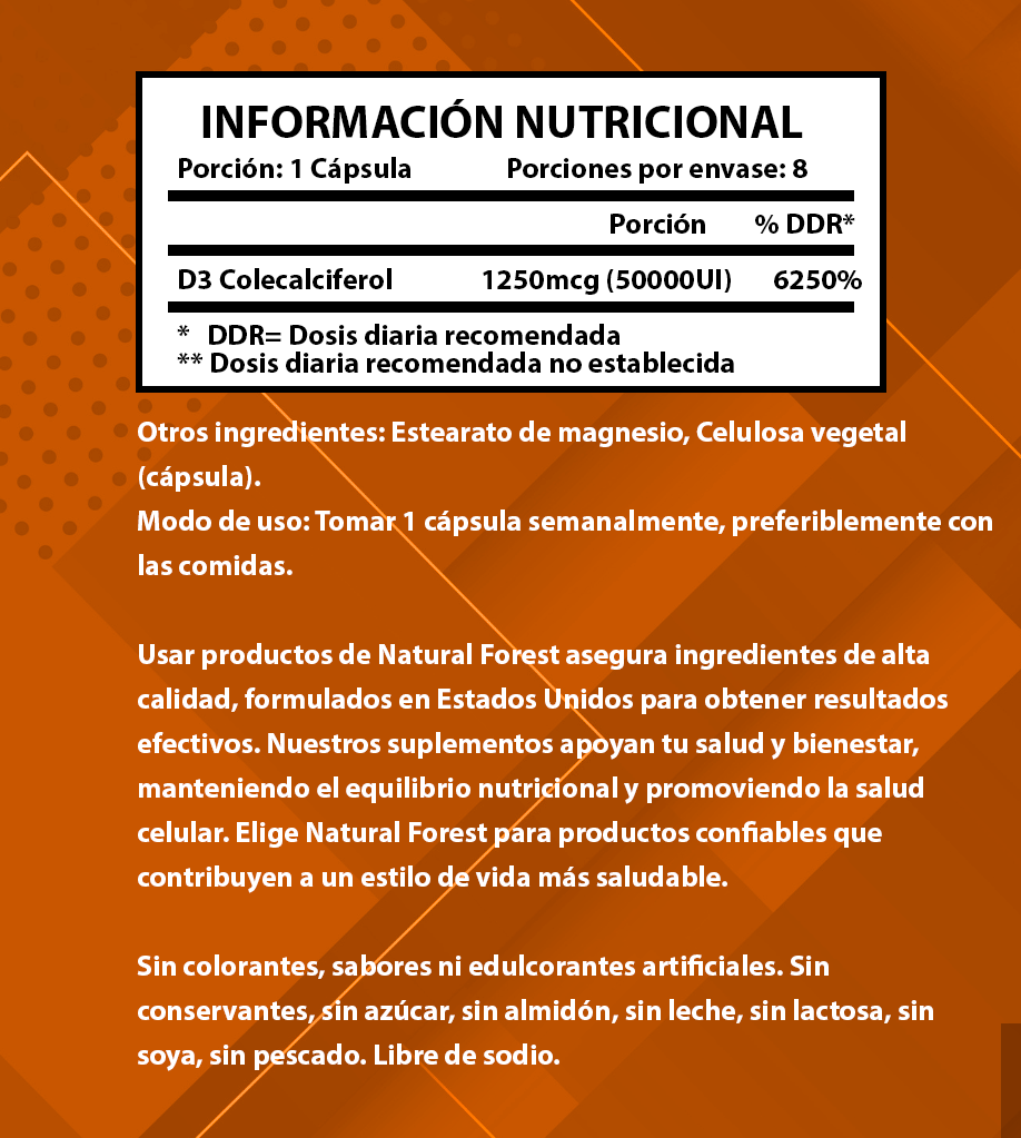 Vitamina D3 50.000 Ui Régimen 8 semanas