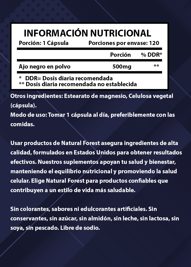 Ajo Negro 500mg 120 Cáps