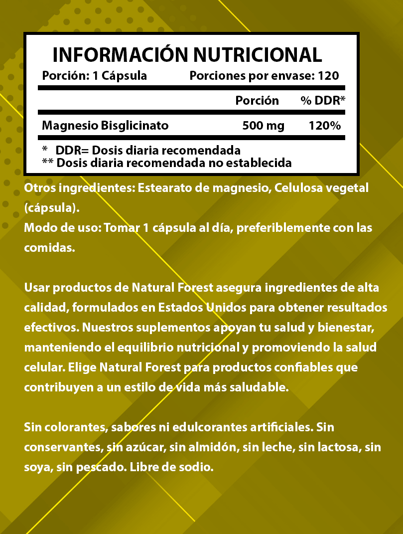 Bisglicinato De Magnes 500mg 120 Capsulas