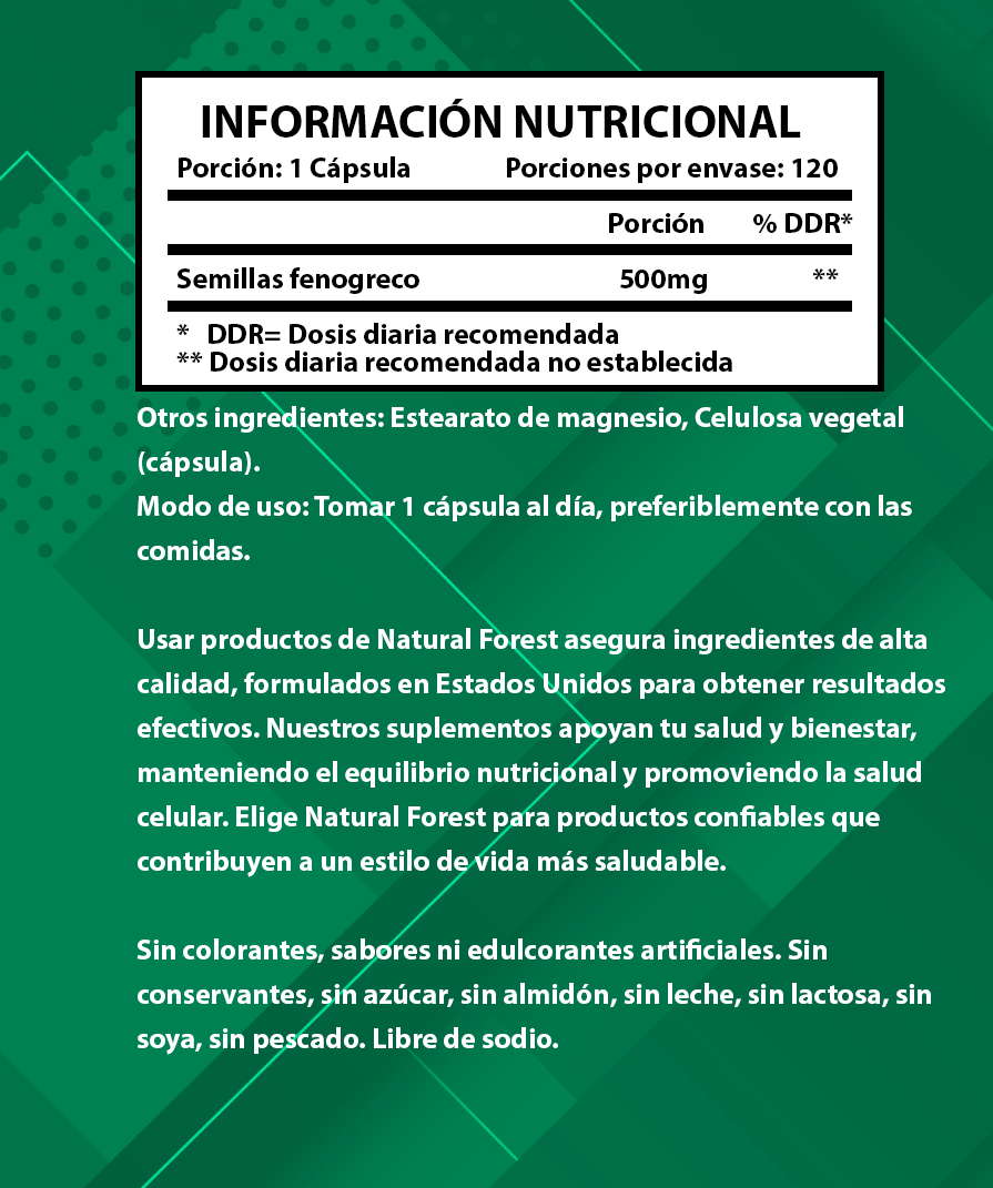 Fenogreco 120 Cápsulas 500mg