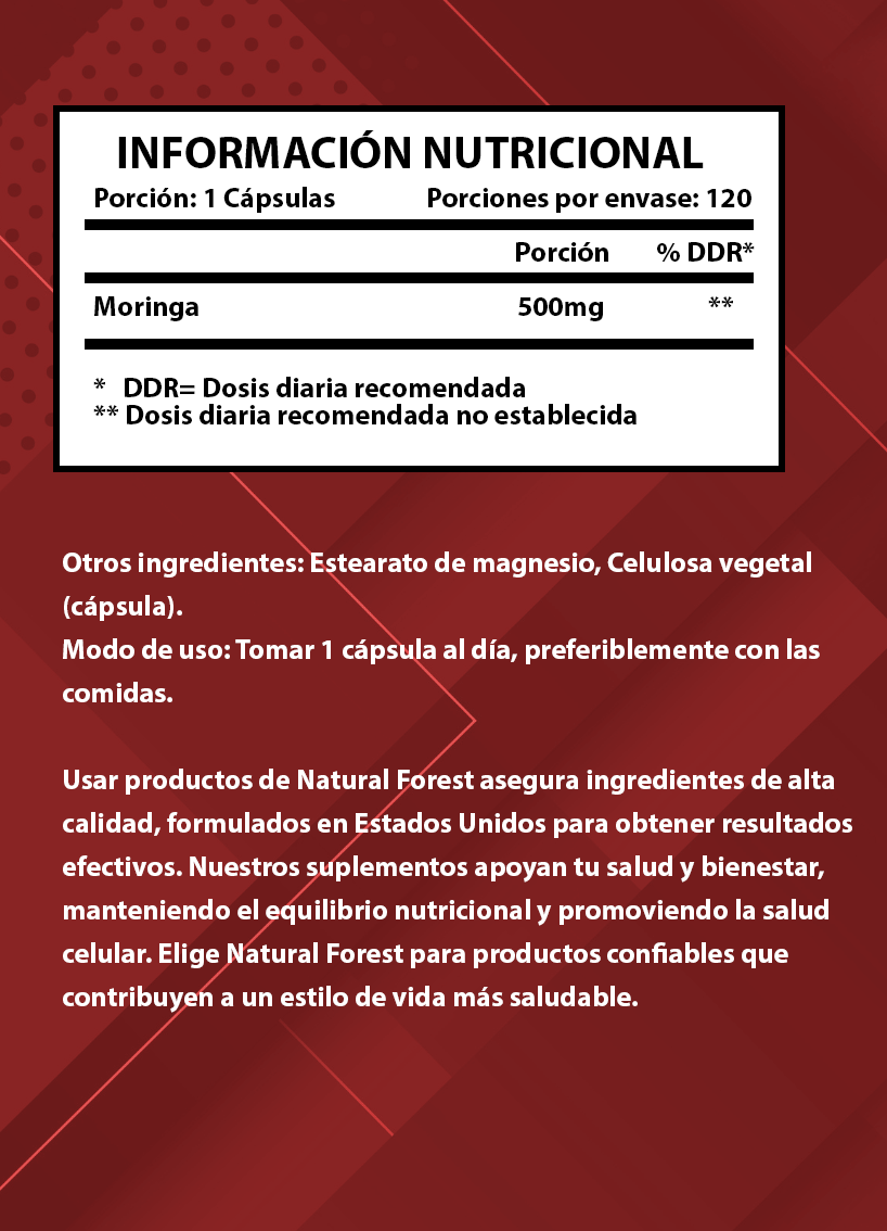 Moringa 120 Cápsulas 500mg