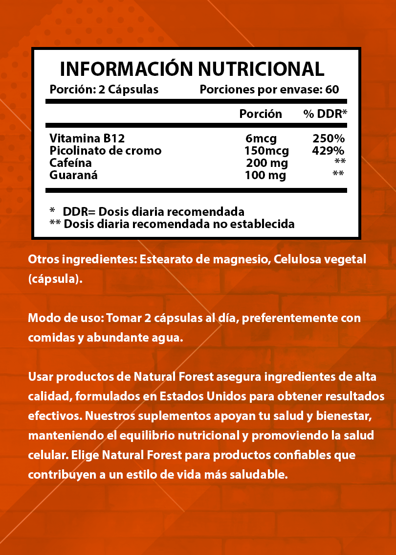 Natufire Pre Entreno 120 Cápsulas Natural Forest