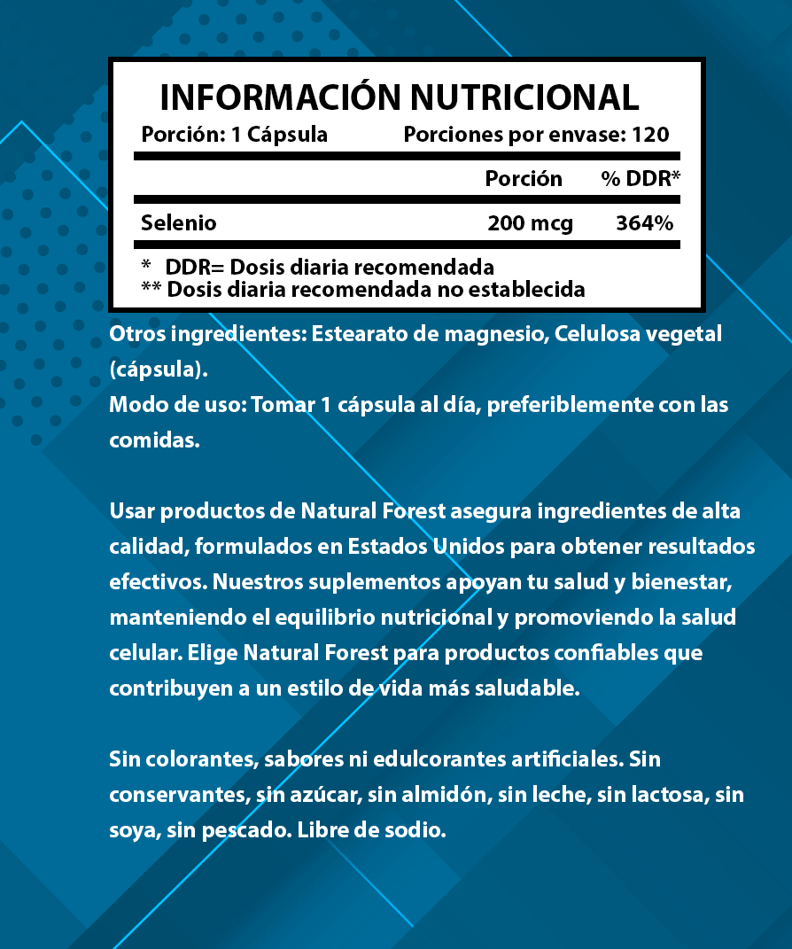 Selenio 200mcg 120 Capsulas