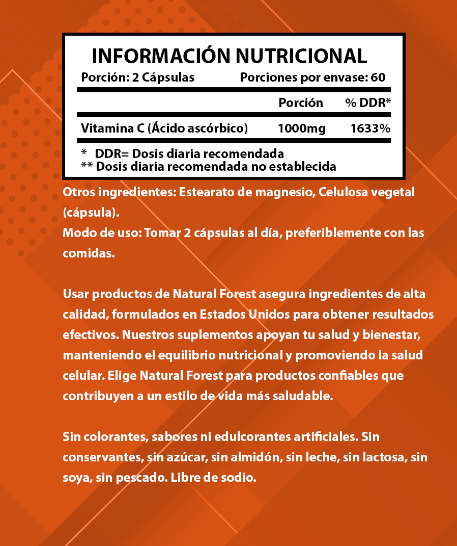 Vitamina C 1000mg 120 Cápsulas