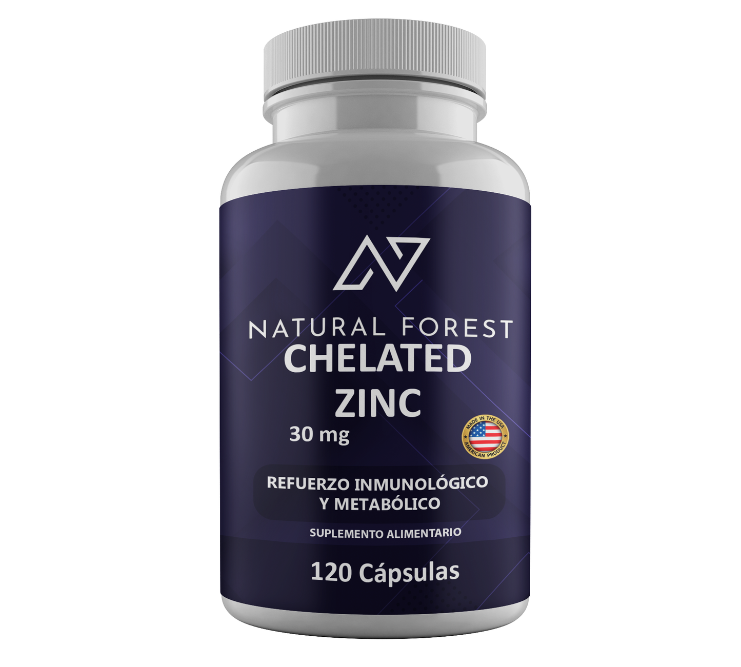 Zinc Quelado Premium 120 Caps Antioxidante Naturalforest Usa