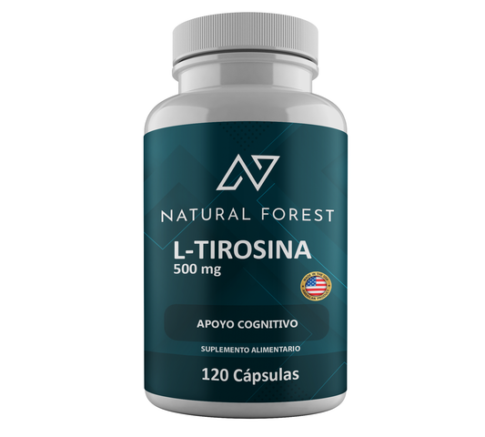L-tirosina 120 Cápsulas 500mg Natural Forest Sabor Neutro
