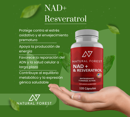 Nad+ Nicotinamida y Resveratrol 120 Cápsulas