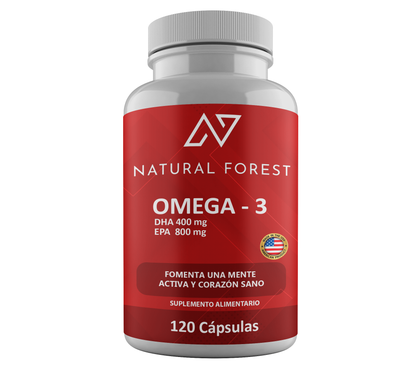 Omega 3 2000mg /120 Caps Natural Forest Made In Usa Sabor Neutro