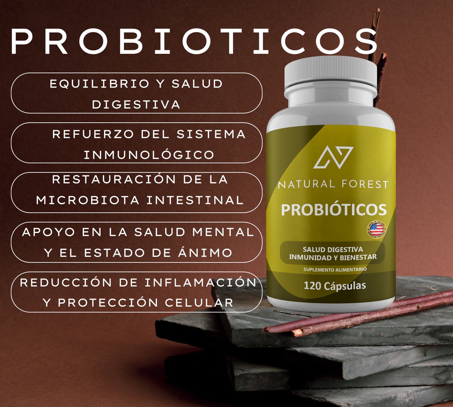 Probióticos 120 Caps 50 Billones De Ufc Sabor Neutro