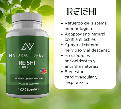Reishi 400mg 120 Cápsulas / Natural Forest Usa