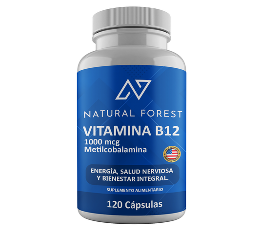 Vitamina B12 Metilcobalamina 120 Cápsulas Natural Forest Usa