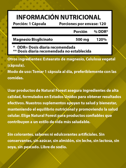 Bisglicinato De Magnes 500mg 120 Capsulas