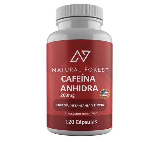 Cafeína Anhidra 200mg 120 Cápsulas / Usa