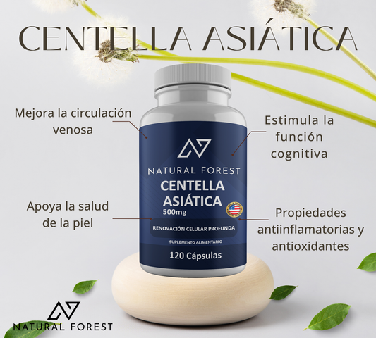Centella Asiatica 500mg 120 Cápsulas / Sabor Neutro - USA