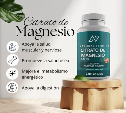 Citrato De Magnesio 520mg 120 Capsulas