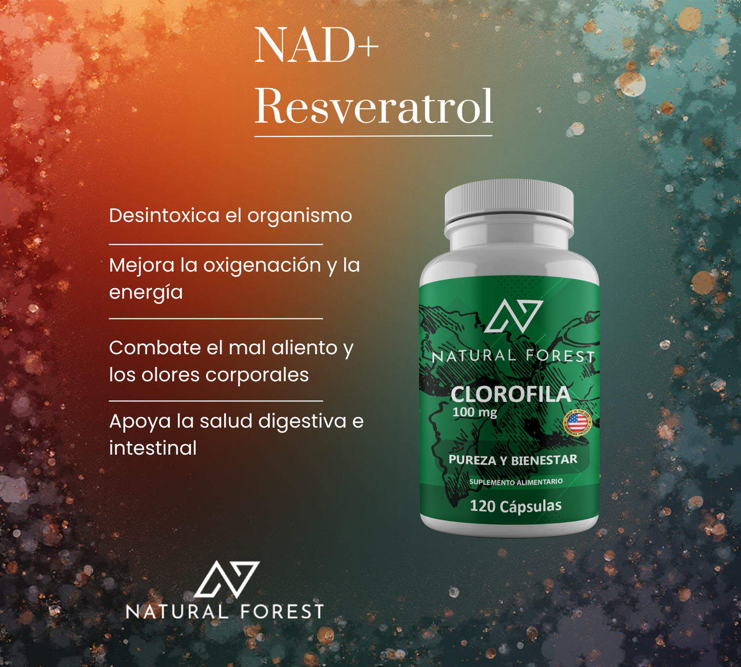 Clorofila 100mg Pureza Y Bienestar / Natural Forest Sabor Neutro