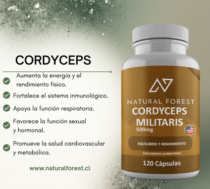 Cordyceps 120 Cápsulas 500mg Sabor Neutro