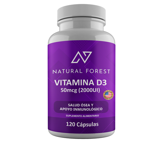 Vitamina D3 2000ui 120 Cápsulas / Natural Forest Usa