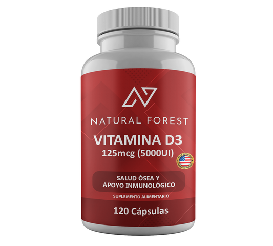 Vitamina D3 5000ui 120 Cápsulas / Natural Forest Usa
