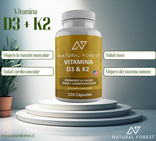Vitamina K2 + D3 5000ui 120 Cápsulas