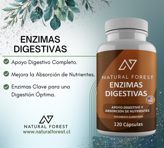 Enzimas Digestivas 120 Cápsulas Natural Forest
