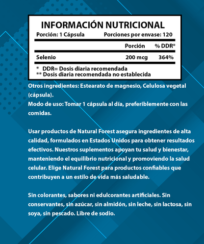 Selenio 200mcg 120 Capsulas