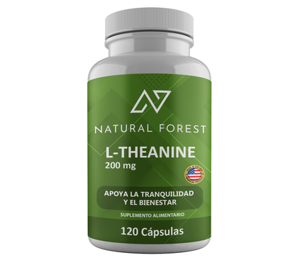 L Theanine 200 Mg 120 Capsulas Natural Forest Antiestrés Usa