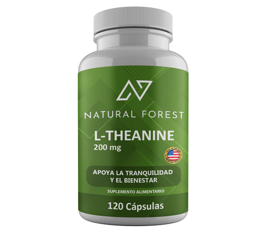 L Theanine 200 Mg 120 Capsulas Natural Forest Antiestrés Usa