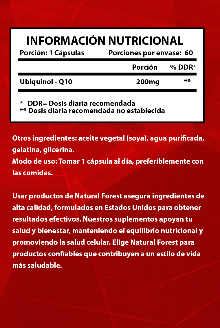 Ubiquinol Q10 200 mg – Línea Select | 60 Softgels Premium
